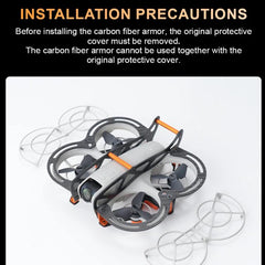 Para DJI Neo, armadura anticolisión de fibra de carbono completa