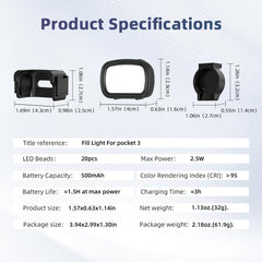Luz de relleno magnética portátil Flymile para DJI Pocket 3