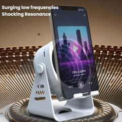 Altavoz inalámbrico por inducción con soporte para teléfono