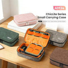 aMagisn Nubuck Leather Action Camera Carrying Case