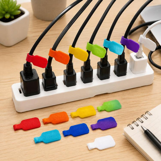 16 unidades/paquete de etiquetas para cables con cierre de velcro, aptas para escribir.