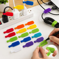 16 unidades/paquete de etiquetas para cables con cierre de velcro, aptas para escribir.