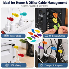 16 unidades/paquete de etiquetas para cables con cierre de velcro, aptas para escribir.