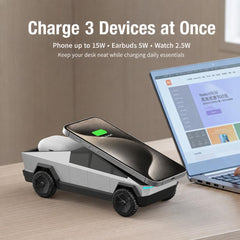 Cybertruck Shaped 3-in-1 Magnetic Wireless Charging Station