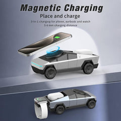 Cybertruck Shaped 3-in-1 Magnetic Wireless Charging Station