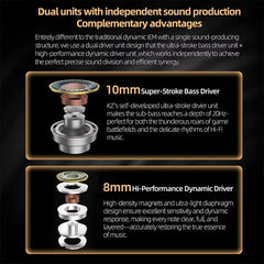 Auriculares con cable KZ-Duet de cuatro núcl...