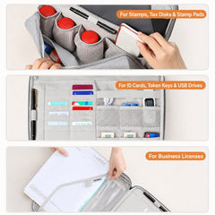 Estuche organizador de documentos con cerradura BUBM para archivadores y portafolios