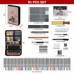 Set de dibujo y lápices de colores con cuade...
