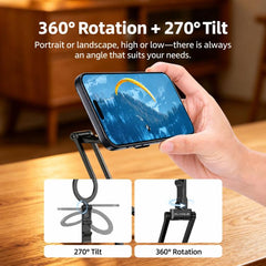 Flymile Phone Magnetic Rotating Foldable Metal Tripod Stand