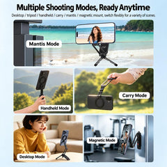 Flymile Phone Magnetic Rotating Foldable Metal Tripod Stand