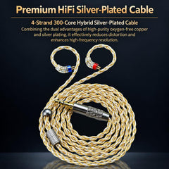 CVJ HBK-08 Silver Plated 300 Cores 1.2m IEM ...