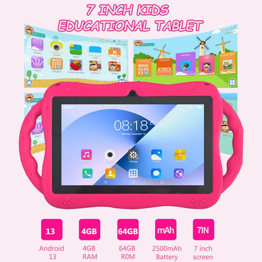 Tableta infantil BDF de 7 pulgadas con WiFi,...