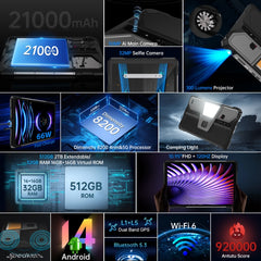 Tablet PC resistente y proyector Unihertz 88...