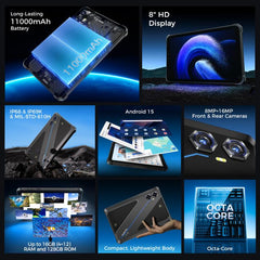 Tablet robusta OUKITEL RT3 Plus con red 4G, ...